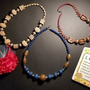Lot of 3 Handmade Womens Necklaces